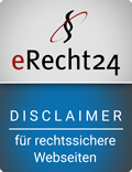 Erecht24 Siegel Disclaimer Blau